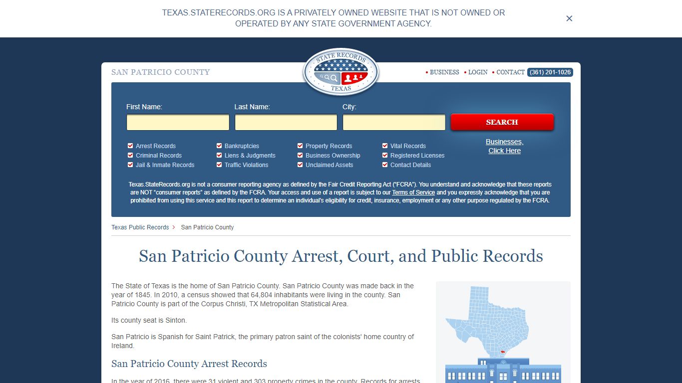 San Patricio County Arrest, Court, and Public Records